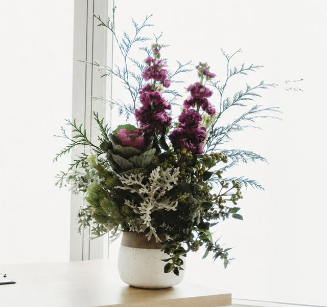 flowers on a table