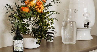 flowers on a table